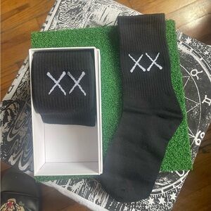 Black with White KAWS XX Socks